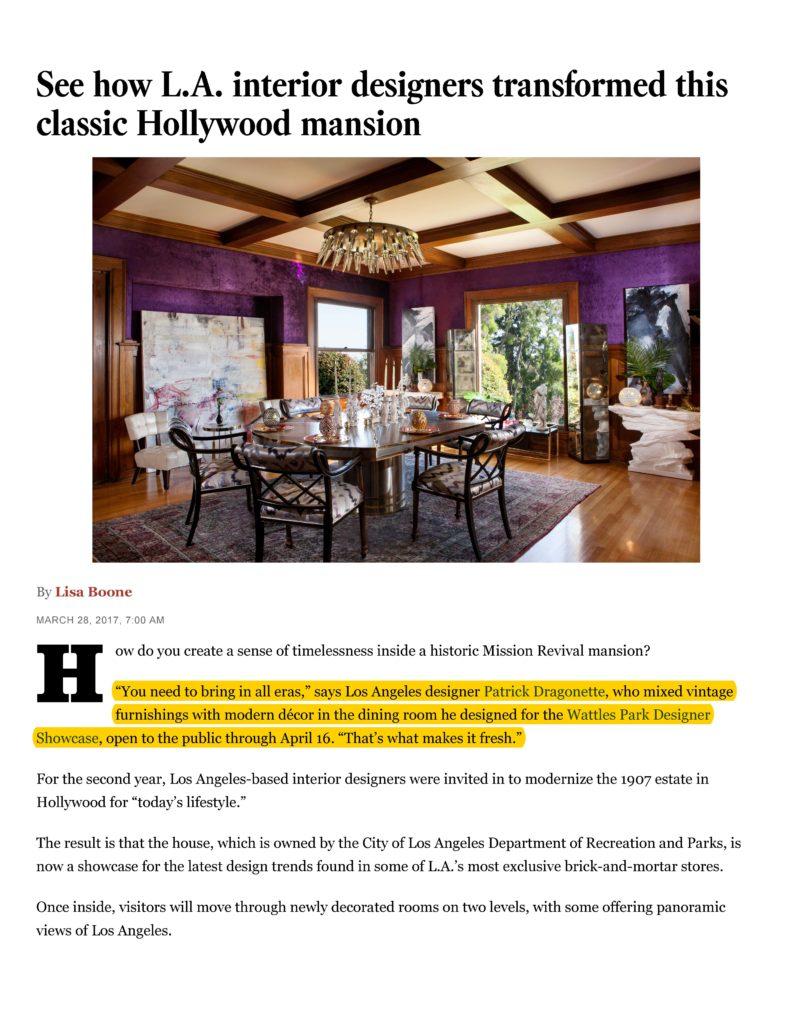 See how L.A. interior designers transfo...s classic Hollywood mansion - LA Times - Page 1